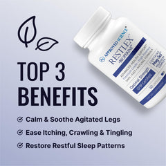 Approved Science Restlex capsules closeup featuring magnesium glycinate and L-theanine.