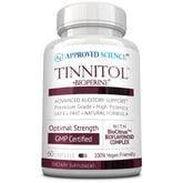 Approved Science Tinnitol bottle front view for potential tinnitus support and daily use.