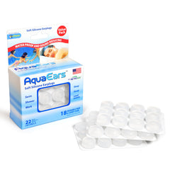 Aqua Ears Soft Moldable Earplugs close-up, pliable silicone for a custom seal.