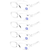 AQWANO rimless blue light glasses for comfortable screen time and clear vision.