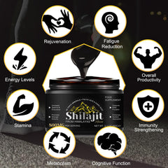 AR BCRN Shilajit resin dissolving in warm water for quick consumption
