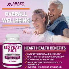 Citrinin-free seal and label detail on Arazo Nutrition bottle.