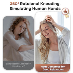 arboleaf 360-degree kneading heads deliver spa-like scalp relief