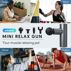 Arboleaf Massage Gun Back View highlighting lower back reach.