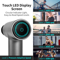 Arboleaf massage gun LED touch screen with six speeds for tailored routines