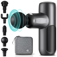 arboleaf mini massage gun showing 8mm amplitude for deep tissue relief