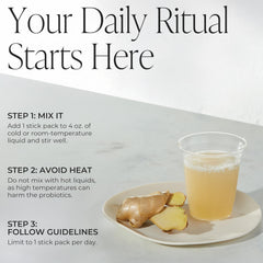 Arbonne Gut Health Drink Mix with ginger and chamomile offers a soothing, pleasant flavor.
