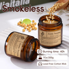 ARCASA fall-scented coconut vanilla candle enhances cozy home ambiance.