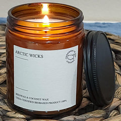 Arctic Wicks natural wick coating beeswax enhances clean-burning performance