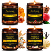 Aredenua Holiday Candles Set Caramel Pumpkin jar glow for cozy ambiance