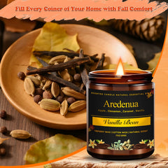 Aredenua Natural Soy Wax Candle delivers a clean burn with a warm vanilla aroma.