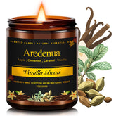 Aredenua Vanilla Bean Candle neutralizes odors while releasing a cozy vanilla fragrance.