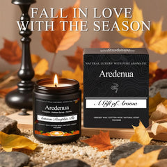 Close-up of Aredenua Vanilla Pumpkin Candle soy wax for clean, steady fragrance.