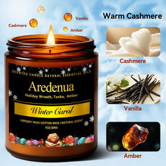 Aredenua Warm Cashmere Candle in burn scene creates cozy, relaxing atmosphere.
