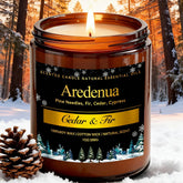 Aredenua Winter Candle cedar-fir jar provides natural evergreen ambiance for cozy spaces.