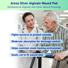 Areza Medical dressing shown sterile and individually packed for convenient barrier protection