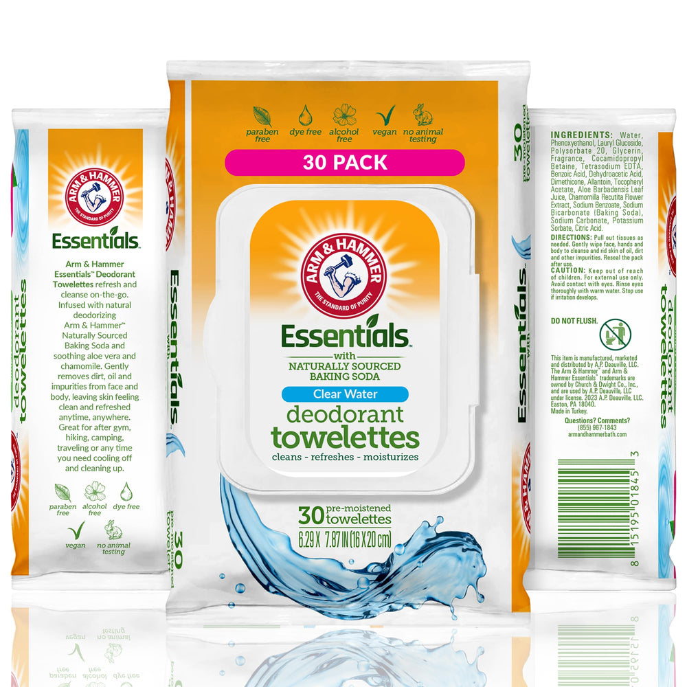 Arm and Hammer face wipes for adults refresh and cleanse skin on the go with aloe vera