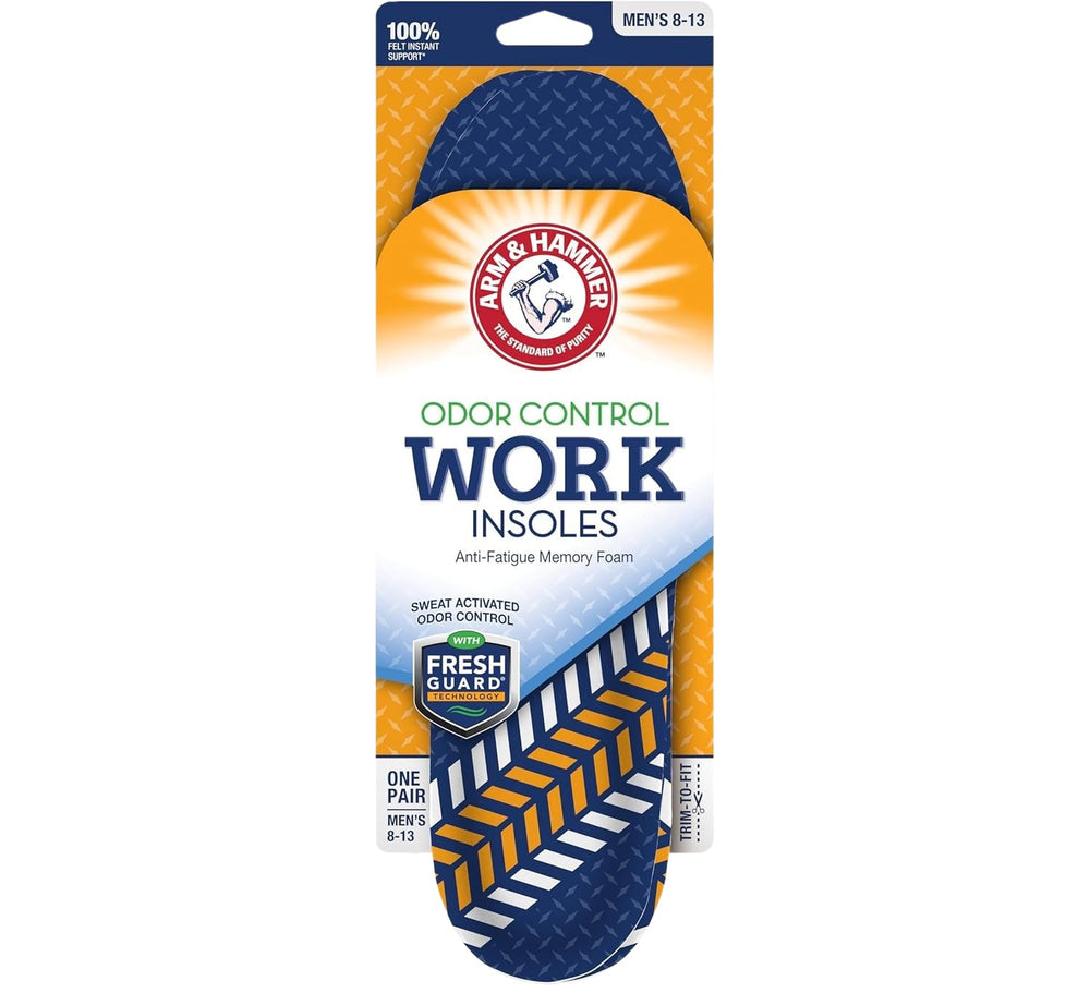 Arm & Hammer Memory Foam Work Insole Cushion delivers soft comfort for long shifts.