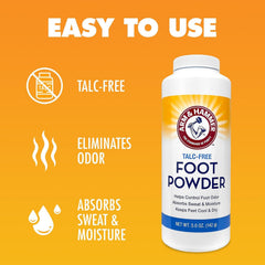 Arm & Hammer demuestra uso en el pie, absorbe sudor para pies más frescos.