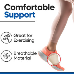 Armstrong America arch band under sock provides discreet support during daily activities.