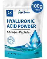 Arofum Hyaluronic Acid Powder bottle for convenient skincare hydration