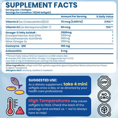 Arofum Omega-3 softgels being poured for easy daily intake and lemon flavor.