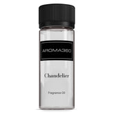 Aroma360 Chandelier fragrance oil bottle shows bergamot, adding luxury to any room.