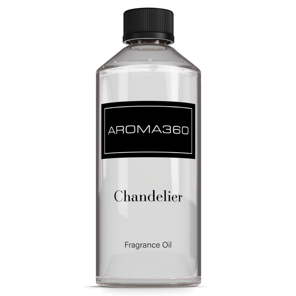 Aroma360 Chandelier fragrance oil bottle ready for diffusers and extended room aroma.