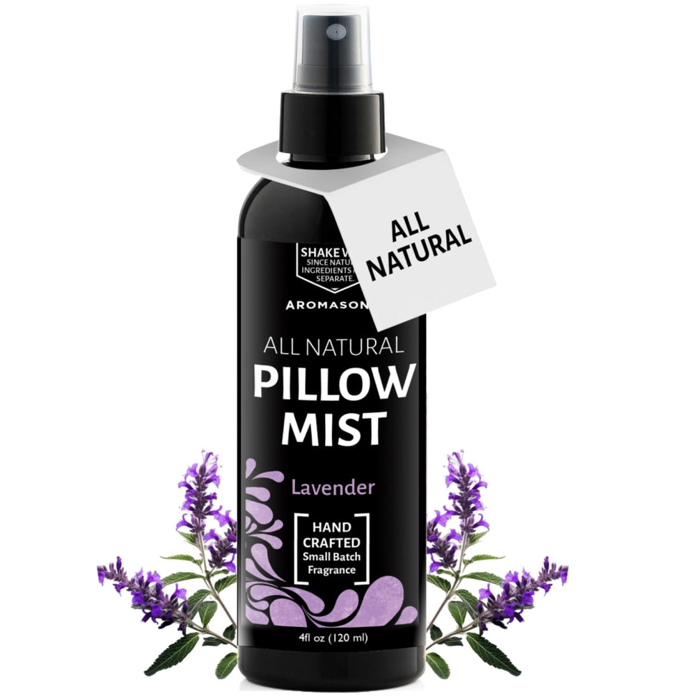 Aromasong lavender pillow spray bottle offers a calming bedtime scent for restful nights.