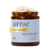Arrae magnesium supplement bottle with capsules for daily mood support.