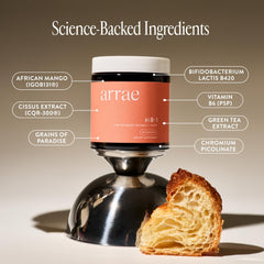Arrae MB-1 label details highlight grains of paradise and B420.