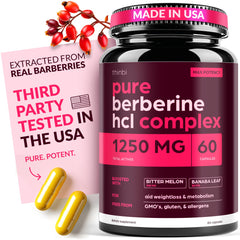 Artnaturals Berberine supplement bottle demonstrates easy daily use for metabolic support.