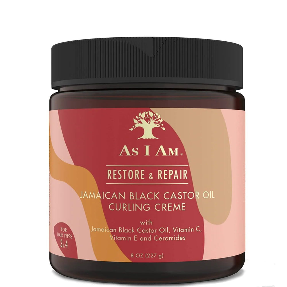As I Am Jamaican Black Castor Oil Curling Creme bottle for defined curls on various hair types