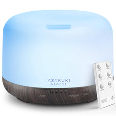 ASAKUKI 500ml diffuser front view highlighting the large tank for extended use