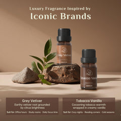 ASAKUKI Grey Vetiver bottle delivers crisp, woody notes for calm focus.