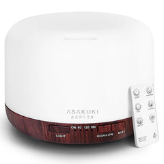 ASAKUKI diffuser top view with reddish-brown base and 500ml tank