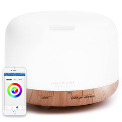 ASAKUKI Smart Wi-Fi diffuser gold front view for calming home ambiance