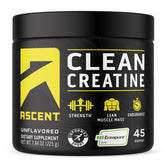 Ascent Clean Creatine Monohydrate powder bottle supports consistent training sessions.