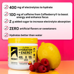 Pouring Ascent powder into a glass for hydration and energy during workouts