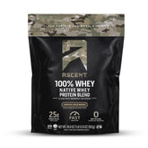 Ascent Mocha Cold Brew whey protein jar showing gluten-free formula and clean label benefits