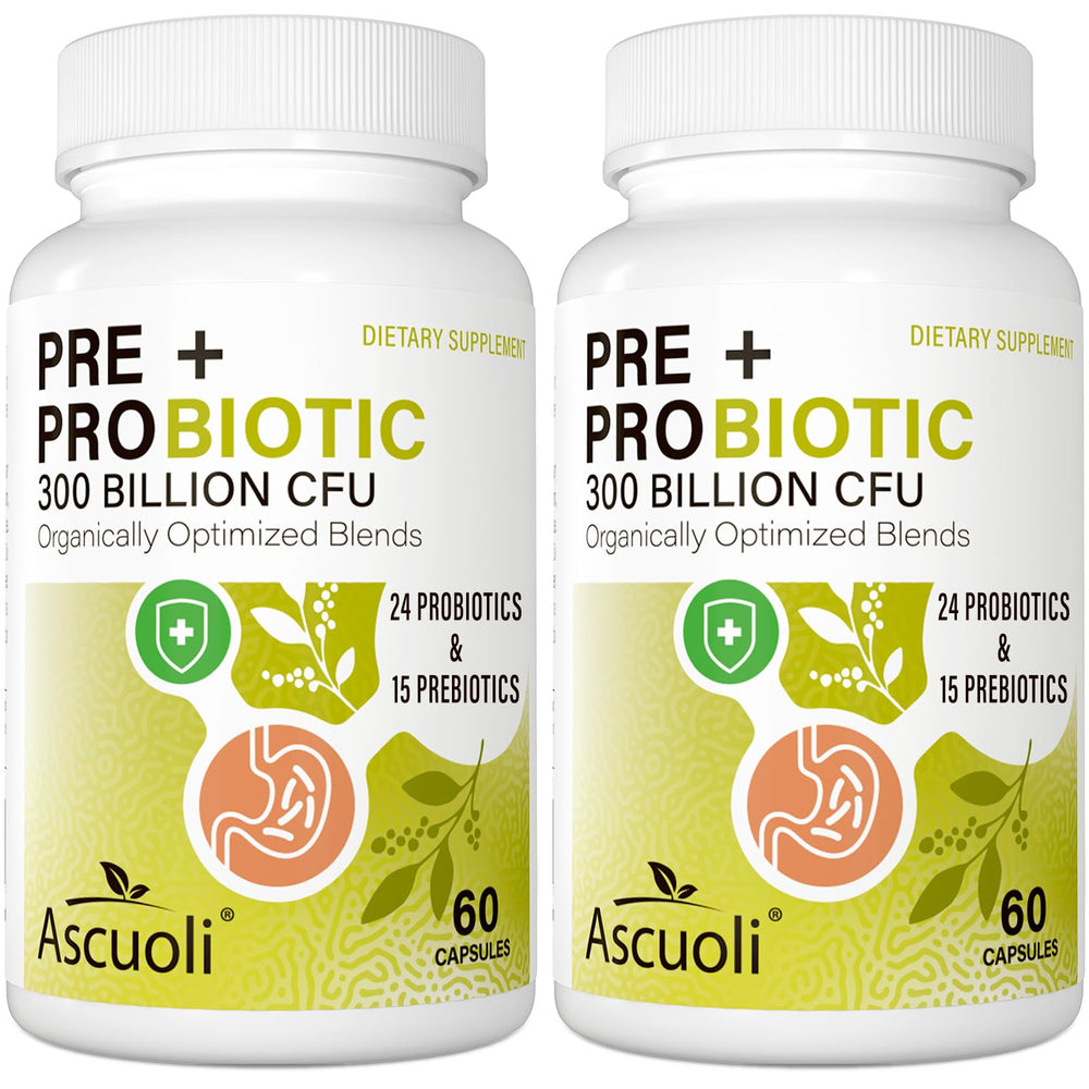 Ascuoli Probiotics 300B CFU bottle supports digestive balance and daily comfort.