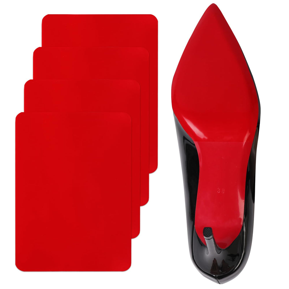 Ashoesert red-bottoms protector four-pack on sole, preserves luxury heels and reduces wear.