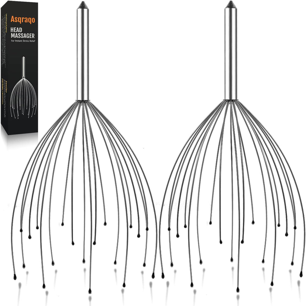 Asqraqo: dos masajeadores cabelludos para relajación diaria y cuidado suave.