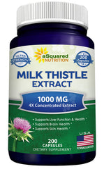 aSquared Milk Thistle bottle with 200 capsules for daily use.
