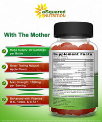aSquared Nutrition Apple Cider Vinegar Gummies bottle with The Mother concept