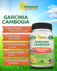 aSquared Nutrition Garcinia Cambogia label closeup shows standardized extract details