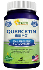 aSquared Nutrition Quercetin 500mg bottle shows high-potency antioxidant supplement for daily immune support