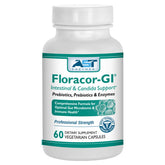 AST Enzymes Floracor bottle pour showing easy daily probiotic use for gut support.