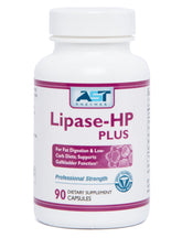 AST Enzymes Lipase-HP Plus bottle closeup showing vegan capsules for fat digestion support