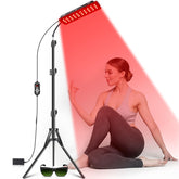 Astarexin red-light therapy lamp on a stand for at-home soothing sessions